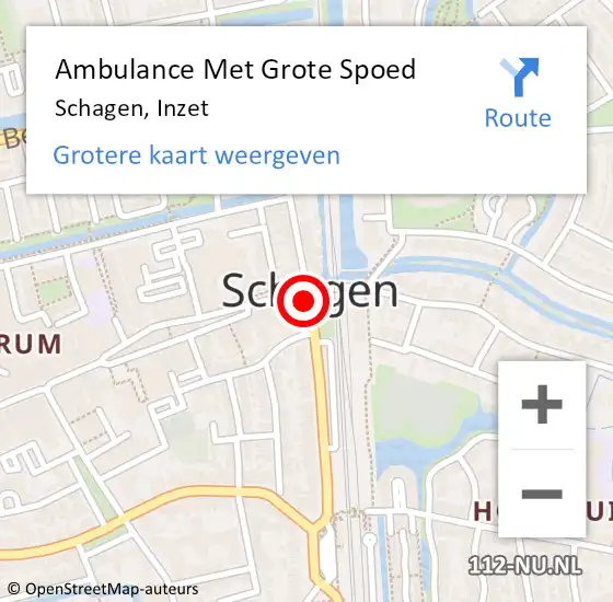 Locatie op kaart van de 112 melding: Ambulance Met Grote Spoed Naar Schagen, Inzet op 30 november 2016 01:32