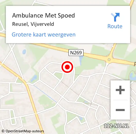 Locatie op kaart van de 112 melding: Ambulance Met Spoed Naar Reusel, Vijverveld op 30 november 2016 06:22