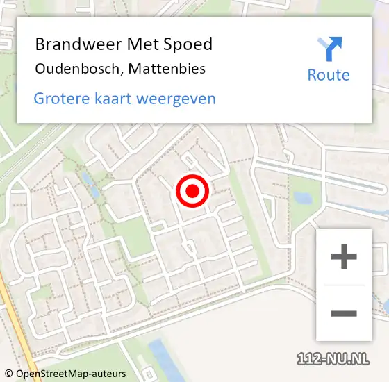 Locatie op kaart van de 112 melding: Brandweer Met Spoed Naar Oudenbosch, Mattenbies op 30 november 2016 07:32