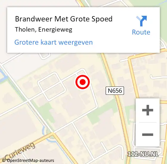 Locatie op kaart van de 112 melding: Brandweer Met Grote Spoed Naar Tholen, Energieweg op 30 november 2016 08:11