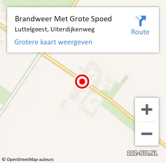 Locatie op kaart van de 112 melding: Brandweer Met Grote Spoed Naar Luttelgeest, Uiterdijkenweg op 3 januari 2014 00:46