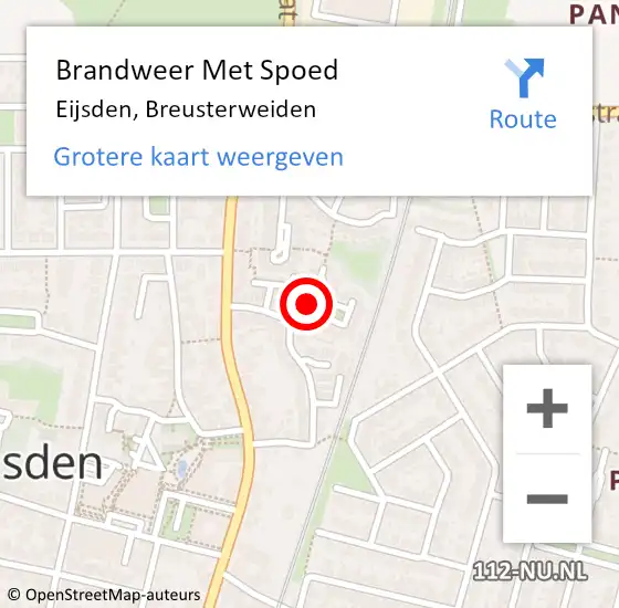 Locatie op kaart van de 112 melding: Brandweer Met Spoed Naar Eijsden, Breusterweiden op 30 november 2016 09:30