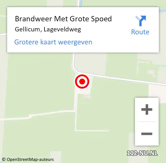 Locatie op kaart van de 112 melding: Brandweer Met Grote Spoed Naar Gellicum, Lageveldweg op 30 november 2016 09:53