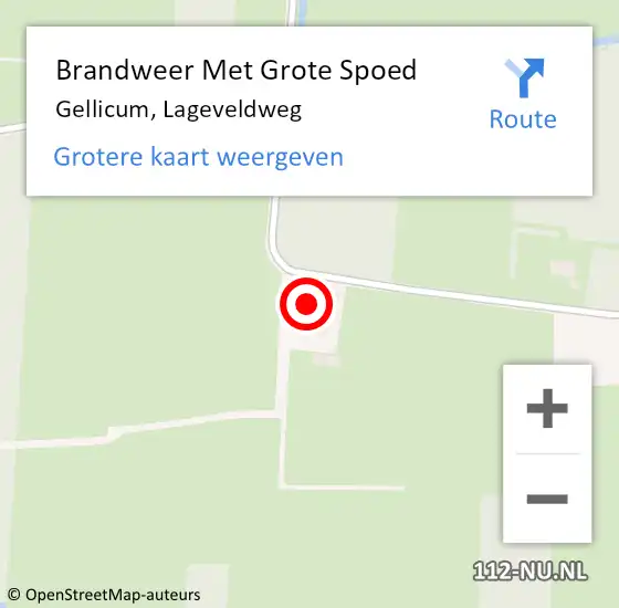 Locatie op kaart van de 112 melding: Brandweer Met Grote Spoed Naar Gellicum, Lageveldweg op 30 november 2016 09:57
