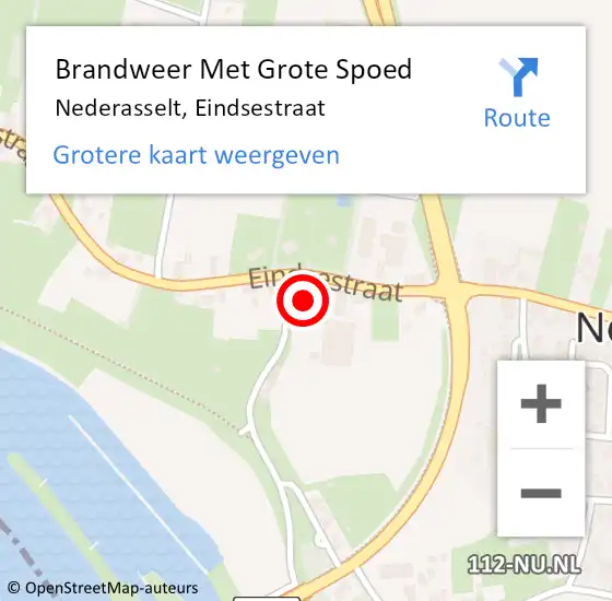 Locatie op kaart van de 112 melding: Brandweer Met Grote Spoed Naar Nederasselt, Eindsestraat op 30 november 2016 10:19