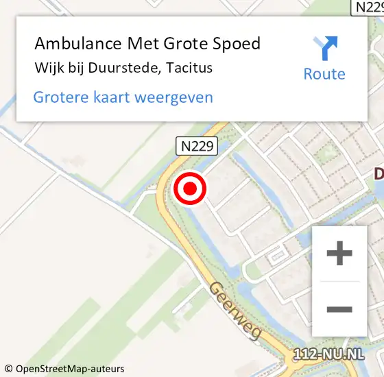 Locatie op kaart van de 112 melding: Ambulance Met Grote Spoed Naar Wijk bij Duurstede, Tacitus op 30 november 2016 12:12