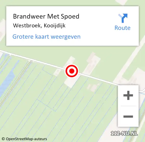 Locatie op kaart van de 112 melding: Brandweer Met Spoed Naar Westbroek, Kooijdijk op 30 november 2016 12:28