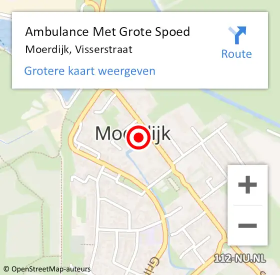 Locatie op kaart van de 112 melding: Ambulance Met Grote Spoed Naar Moerdijk, Visserstraat op 30 november 2016 13:17