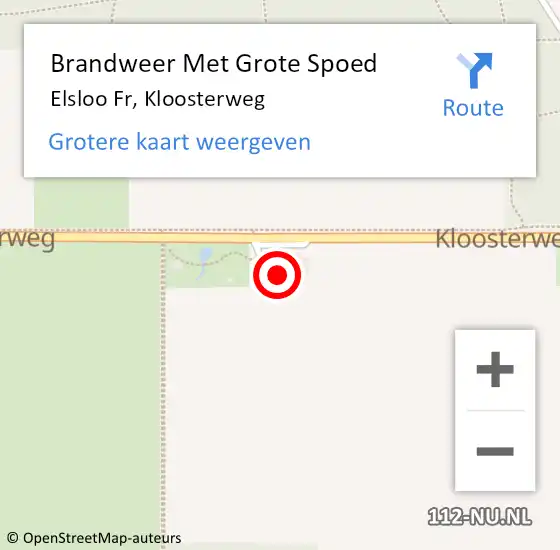 Locatie op kaart van de 112 melding: Brandweer Met Grote Spoed Naar Elsloo Fr, Kloosterweg op 3 januari 2014 03:03
