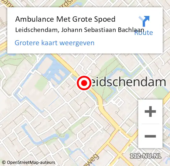 Locatie op kaart van de 112 melding: Ambulance Met Grote Spoed Naar Leidschendam, Johann Sebastiaan Bachlaan op 30 november 2016 17:06