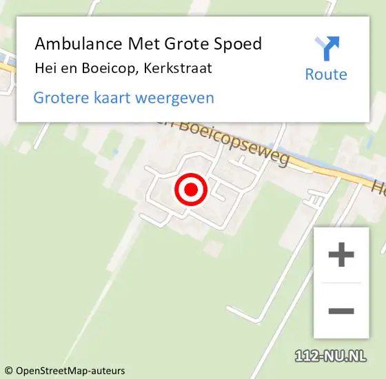 Locatie op kaart van de 112 melding: Ambulance Met Grote Spoed Naar Hei en Boeicop, Kerkstraat op 30 november 2016 17:46