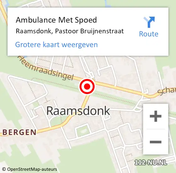 Locatie op kaart van de 112 melding: Ambulance Met Spoed Naar Raamsdonk, Pastoor Bruijnenstraat op 30 november 2016 17:51