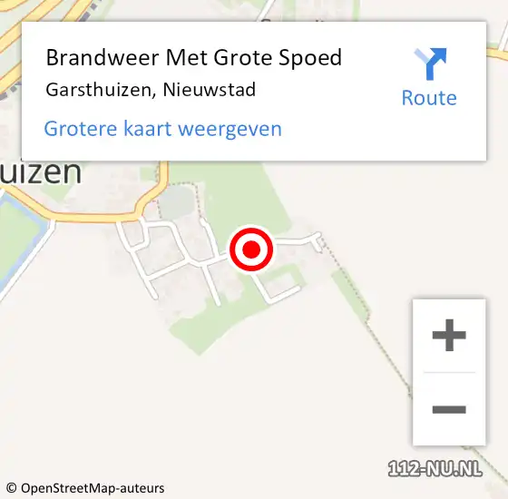 Locatie op kaart van de 112 melding: Brandweer Met Grote Spoed Naar Garsthuizen, Nieuwstad op 30 november 2016 18:43