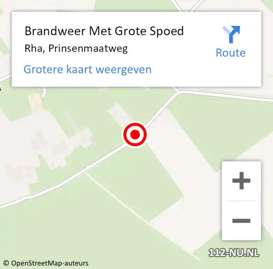 Locatie op kaart van de 112 melding: Brandweer Met Grote Spoed Naar Rha, Prinsenmaatweg op 30 november 2016 18:49