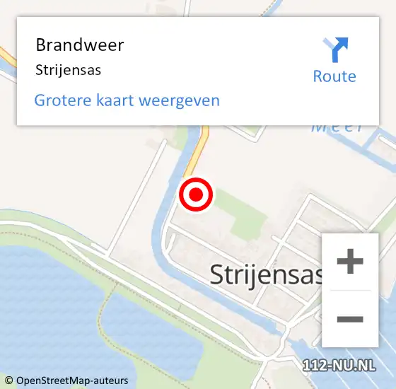 Locatie op kaart van de 112 melding: Brandweer Strijensas op 30 november 2016 19:32