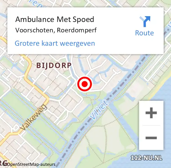 Locatie op kaart van de 112 melding: Ambulance Met Spoed Naar Voorschoten, Roerdomperf op 30 november 2016 19:34