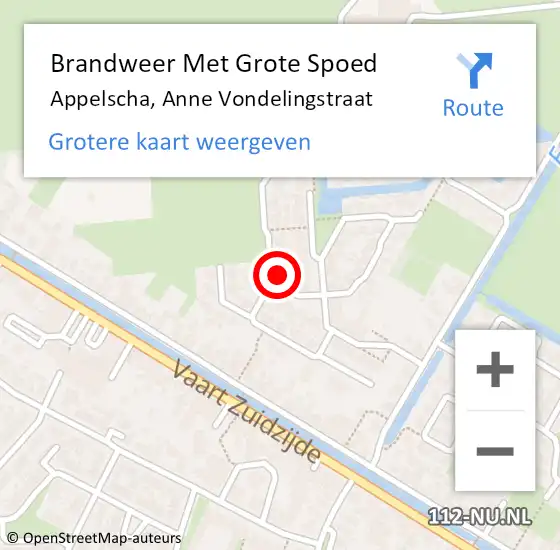 Locatie op kaart van de 112 melding: Brandweer Met Grote Spoed Naar Appelscha, Anne Vondelingstraat op 30 november 2016 20:08