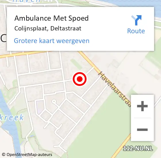 Locatie op kaart van de 112 melding: Ambulance Met Spoed Naar Colijnsplaat, Deltastraat op 30 november 2016 20:54