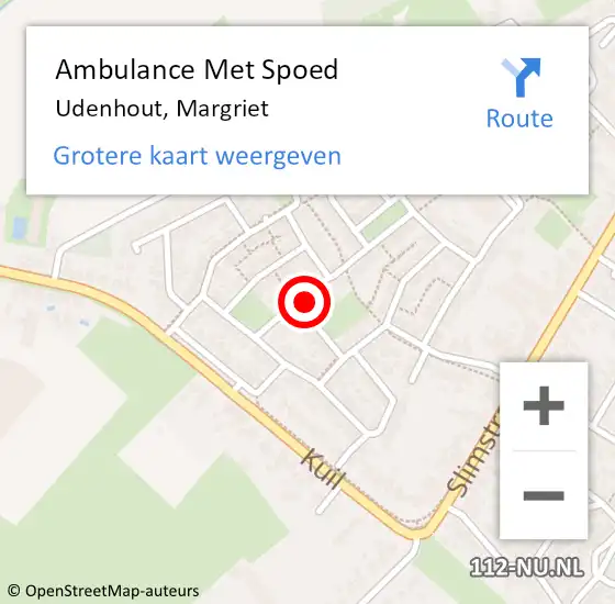 Locatie op kaart van de 112 melding: Ambulance Met Spoed Naar Udenhout, Margriet op 30 november 2016 21:09