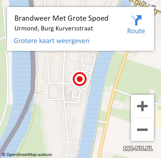 Locatie op kaart van de 112 melding: Brandweer Met Grote Spoed Naar Urmond, Burg Kurversstraat op 30 november 2016 21:46