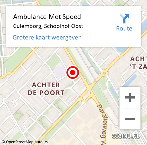 Locatie op kaart van de 112 melding: Ambulance Met Spoed Naar Culemborg, Schoolhof Oost op 30 november 2016 22:05