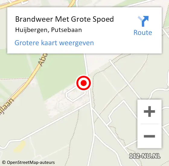 Locatie op kaart van de 112 melding: Brandweer Met Grote Spoed Naar Huijbergen, Putsebaan op 30 november 2016 23:19