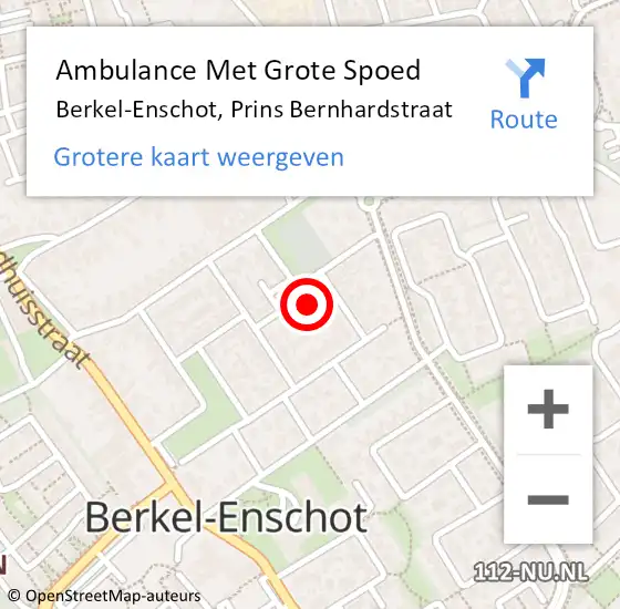 Locatie op kaart van de 112 melding: Ambulance Met Grote Spoed Naar Berkel-Enschot, Prins Bernhardstraat op 30 november 2016 23:24