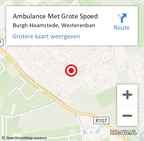 Locatie op kaart van de 112 melding: Ambulance Met Grote Spoed Naar Burgh-Haamstede, Westerenban op 1 december 2016 01:51