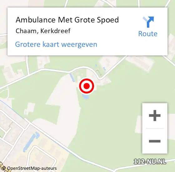 Locatie op kaart van de 112 melding: Ambulance Met Grote Spoed Naar Chaam, Kerkdreef op 1 december 2016 02:38