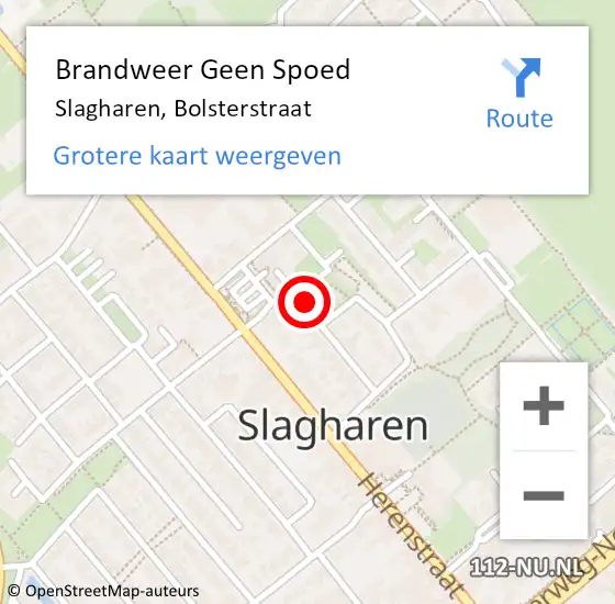 Locatie op kaart van de 112 melding: Brandweer Geen Spoed Naar Slagharen, Bolsterstraat op 3 januari 2014 06:20