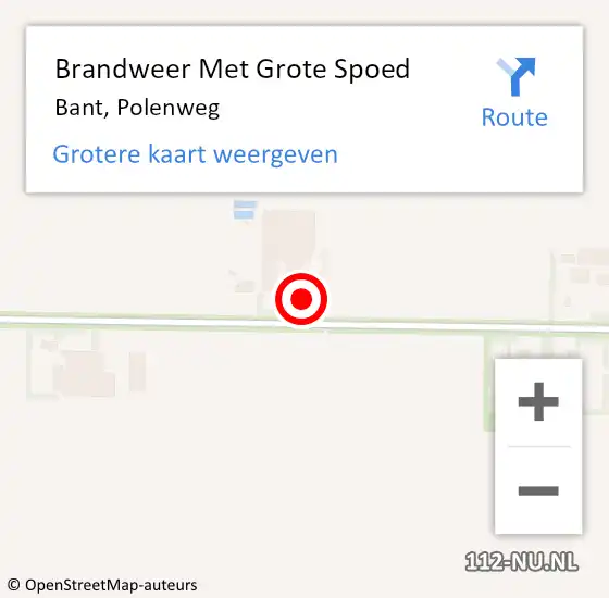 Locatie op kaart van de 112 melding: Brandweer Met Grote Spoed Naar Bant, Polenweg op 1 december 2016 11:48