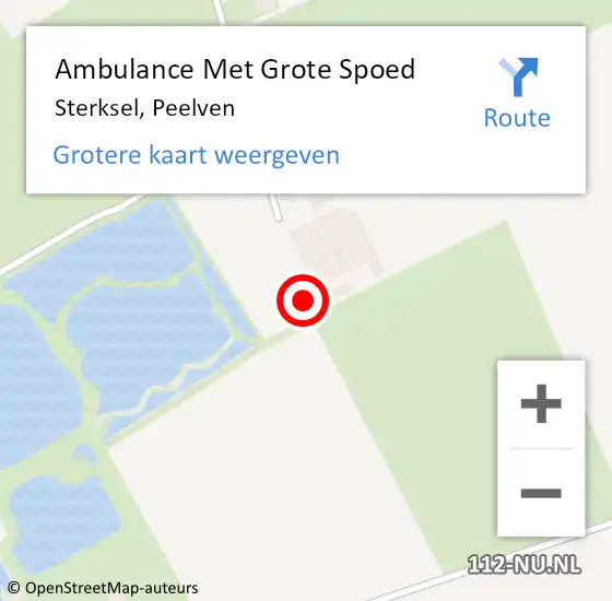 Locatie op kaart van de 112 melding: Ambulance Met Grote Spoed Naar Sterksel, Peelven op 1 december 2016 13:24