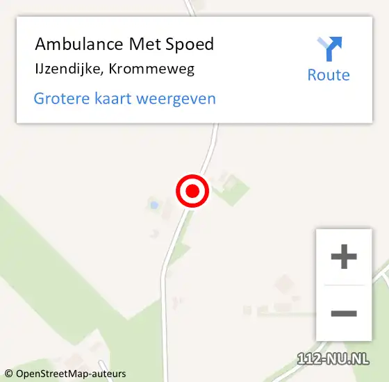 Locatie op kaart van de 112 melding: Ambulance Met Spoed Naar IJzendijke, Krommeweg op 1 december 2016 13:45