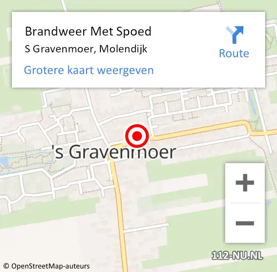 Locatie op kaart van de 112 melding: Brandweer Met Spoed Naar S Gravenmoer, Molendijk op 18 september 2013 09:23