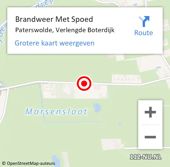 Locatie op kaart van de 112 melding: Brandweer Met Spoed Naar Paterswolde, Verlengde Boterdijk op 1 december 2016 14:10