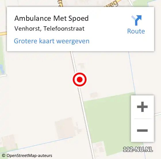 Locatie op kaart van de 112 melding: Ambulance Met Spoed Naar Venhorst, Telefoonstraat op 1 december 2016 14:26