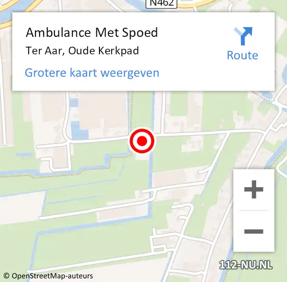 Locatie op kaart van de 112 melding: Ambulance Met Spoed Naar Ter Aar, Oude Kerkpad op 1 december 2016 16:10