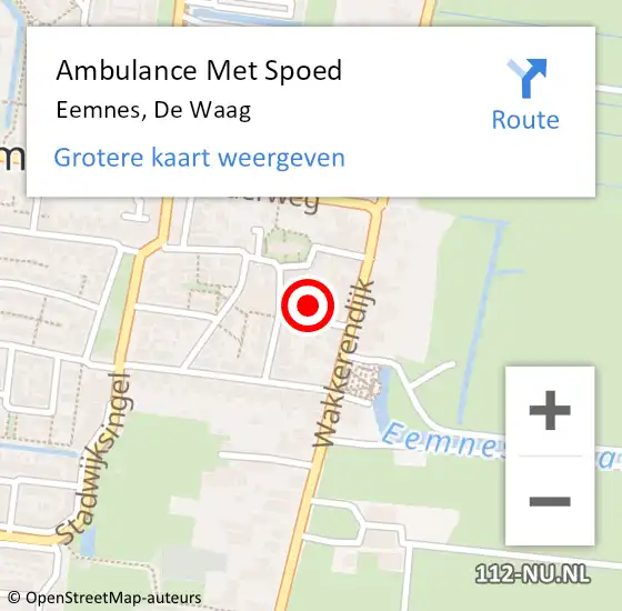 Locatie op kaart van de 112 melding: Ambulance Met Spoed Naar Eemnes, De Waag op 1 december 2016 16:41