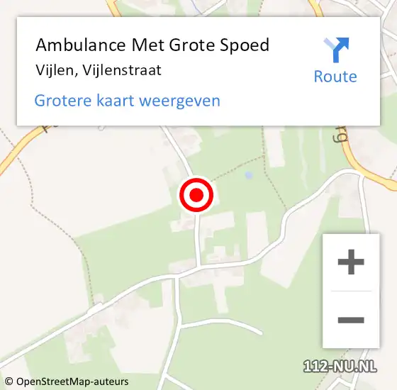 Locatie op kaart van de 112 melding: Ambulance Met Grote Spoed Naar Vijlen, Vijlenstraat op 3 januari 2014 08:17