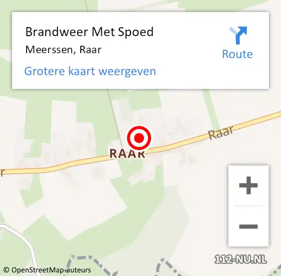 Locatie op kaart van de 112 melding: Brandweer Met Spoed Naar Meerssen, Raar op 1 december 2016 17:17