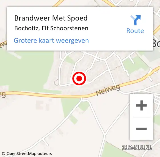 Locatie op kaart van de 112 melding: Brandweer Met Spoed Naar Bocholtz, Elf Schoorstenen op 1 december 2016 18:49