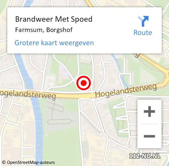 Locatie op kaart van de 112 melding: Brandweer Met Spoed Naar Farmsum, Borgshof op 1 december 2016 20:31