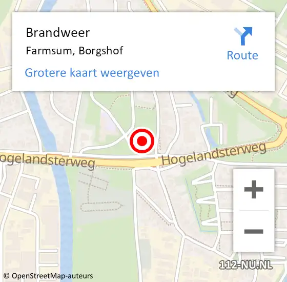 Locatie op kaart van de 112 melding: Brandweer Farmsum, Borgshof op 1 december 2016 20:38