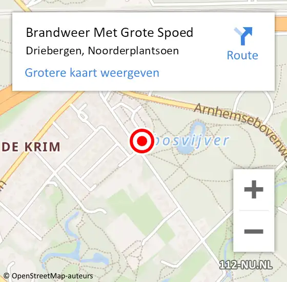 Locatie op kaart van de 112 melding: Brandweer Met Grote Spoed Naar Driebergen, Noorderplantsoen op 2 december 2016 02:42