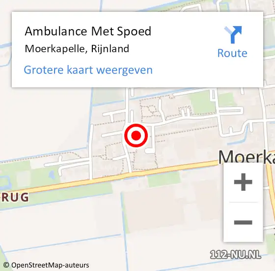 Locatie op kaart van de 112 melding: Ambulance Met Spoed Naar Moerkapelle, Rijnland op 2 december 2016 09:55