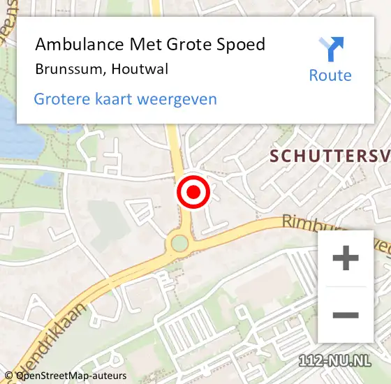 Locatie op kaart van de 112 melding: Ambulance Met Grote Spoed Naar Brunssum, Houtwal op 3 januari 2014 09:22