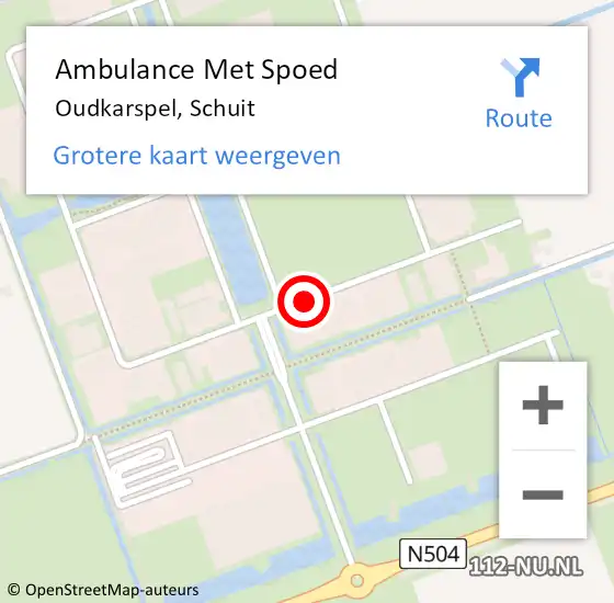 Locatie op kaart van de 112 melding: Ambulance Met Spoed Naar Oudkarspel, Schuit op 2 december 2016 10:32