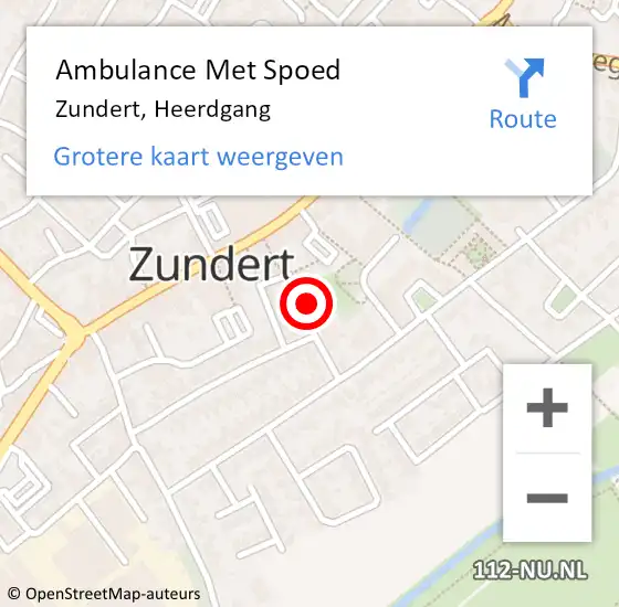 Locatie op kaart van de 112 melding: Ambulance Met Spoed Naar Zundert, Heerdgang op 2 december 2016 11:13