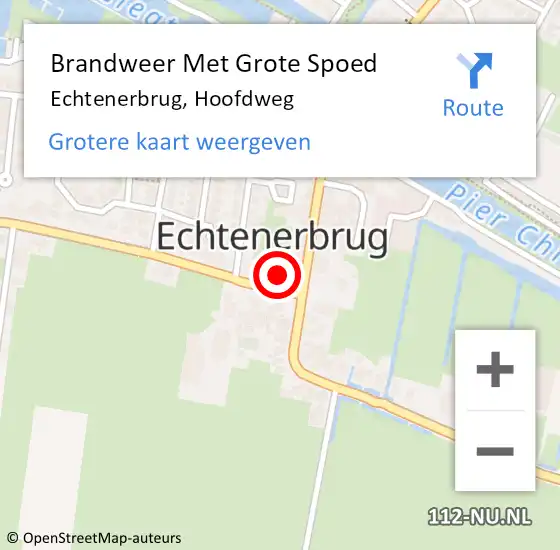 Locatie op kaart van de 112 melding: Brandweer Met Grote Spoed Naar Echtenerbrug, Hoofdweg op 2 december 2016 11:49