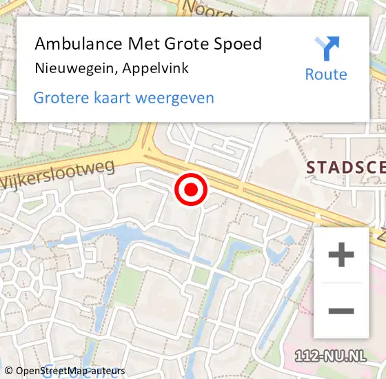 Locatie op kaart van de 112 melding: Ambulance Met Grote Spoed Naar Nieuwegein, Appelvink op 2 december 2016 11:56